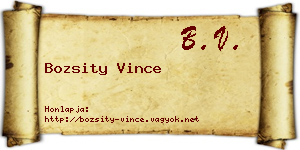 Bozsity Vince névjegykártya